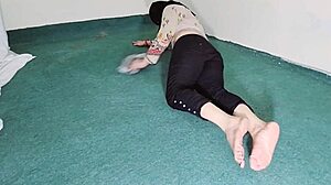 Look at that big ass maid cleaning in transparent pajamas.