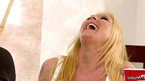 Big clit cougar seduces classmate in bathroom at party for rough fuck