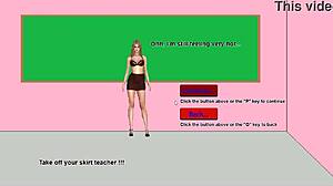 hot teacher strips in classroom and gets convinced to fuck 18 year old students