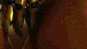 Busty big boobs lesbian slave touched and kissed by dom mistress