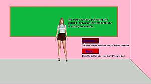 hot teacher strips in classroom and gets convinced to fuck 18 year old students