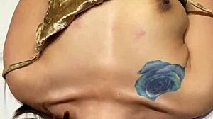 Double Penetration With Dick And Dildo In Asian Milf's Pussy