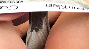 rubbing creamy pussy with wet panties in slime to pulsating ogasm