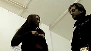 Hung policeman and immigration officer DP erotic Czech brunette before England entry!