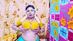 desi bhabhi fingering her pussy while moaning dirty telugu talks feeling intense pleasure