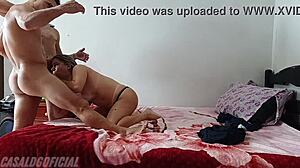 Home video sex with two friends for my cuckold husband 😏