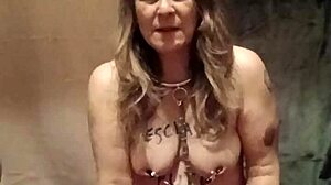 Esclave f submits to autoseance belt and intense domination