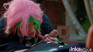 Mitsuri Inocente Recibe Tremendo Anal de Tanjiro y Le Llena la Cara de Leche - Video Completo