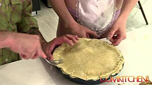 cum kitchen shaved blonde big booty babe riley nixon rides cock and bakes a pie