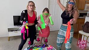 stepmoms and step-aunts enjoy epic edc weekend with blowjobs and sex