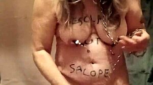 Esclave f submits to autoseance belt and intense domination