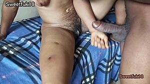 Creamy Hairy Wet Pussy Hard Fucked By Big Black Cock Outdoors