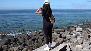 Beach adventure perfect tits & big ass exposed in public and gets fucked after topless... oops, i mean after topless!