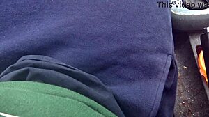 busty french stepmom touching stepsons cock in car!