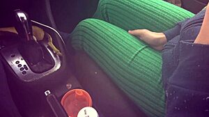 busty french stepmom touching stepsons cock in car!