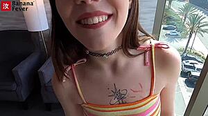 Language exchange partner exchanges body fluid on bed amwf