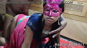 Hot horny wife enjoys romantic sex in saree blouse with her mature Indian partner