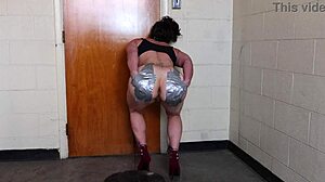 Exhausting squat bondage with anus humiliation