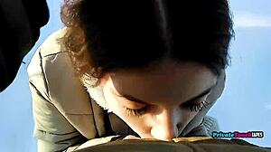 Outdoor blowjob with Russian stepsister rocks