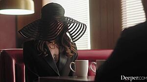 Deeper Submissive Beauty Chanel Camryn Worships Her Doms Cock In Restaurant