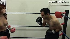 Femdom boxing beatdowns - wimp gets dominated