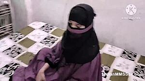 Indian Muslim Bhabhi in Hijab Fucks Husband Roughly