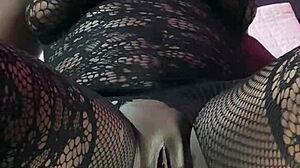 Can you believe this ebony squirter has multiple orgasms with the sex machine?