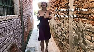 Stepsister shows outfits while he jerks off