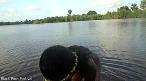 I spotted this hot skinny africn villge girl walking naked in her villaage, probably looking for some dick