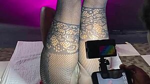 Can you believe this ebony squirter has multiple orgasms with the sex machine?