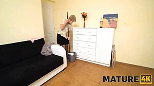 Granny maid can't wait to be drilled by employer for good job