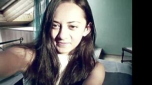 Sima fingers her petite pussy!