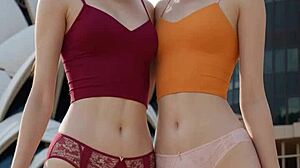 These cute lesbians look so sexy in their underwear, she said.