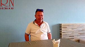 Naked Waitress Serves From Her Navel