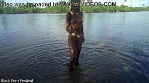 I spotted this hot skinny africn villge girl walking naked in her villaage, probably looking for some dick