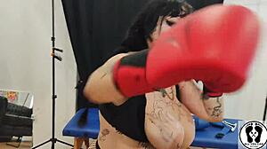 Chubby Girl's Intense Boxing Training