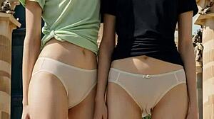 These cute lesbians look so sexy in their underwear, she said.
