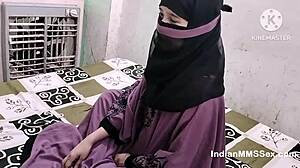 Indian Muslim Bhabhi in Hijab Fucks Husband Roughly