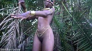 I spotted this hot skinny africn villge girl walking naked in her villaage, probably looking for some dick