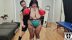 Chubby Girl's Intense Boxing Training