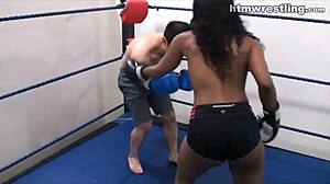 Femdom boxing beatdowns - wimp gets dominated