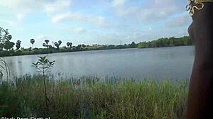 I spotted this hot skinny africn villge girl walking naked in her villaage, probably looking for some dick