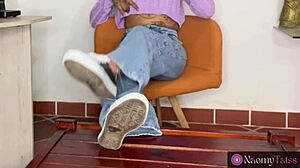 Naomytatss Shows Dirty Shoes and Feet