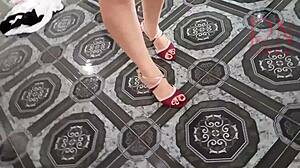 Striptease On High Heels In Empty House Naked Regina Noir Shows Her Tits And Pussy Full