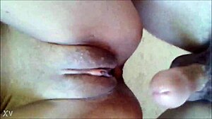 Intimate exploration of her shaved area in homemade pov