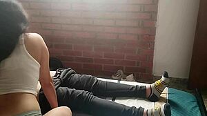 jovencita cachonda masturbates and sucks my cock