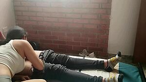 jovencita cachonda masturbates and sucks my cock