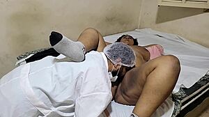 Gynecologist doctor examines student and fucks her.