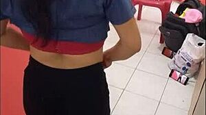 Nurse teases ass in empty hospital corridor on Christmas Eve, craving boyfriend's hard fuck