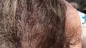 Outdoor blowjob in public voyeur setting.